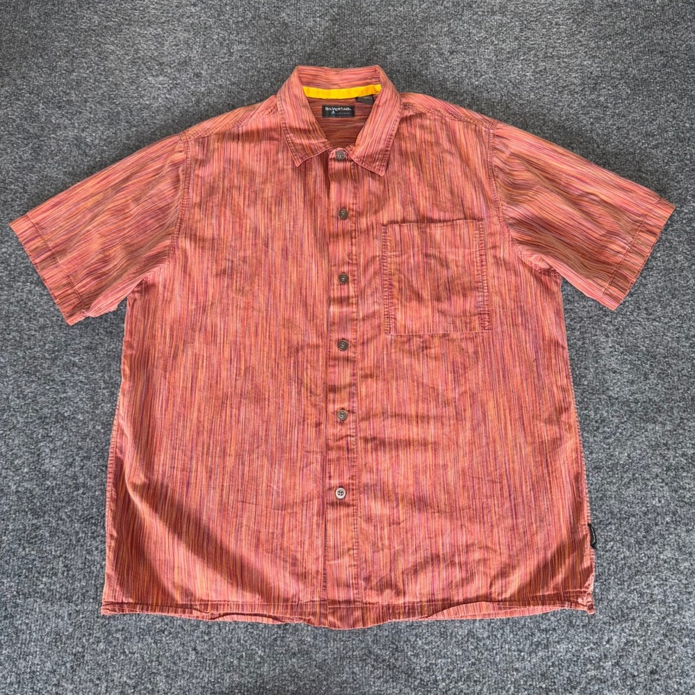 Silvertab Levi's Striped Button Up Short Sleeve Casual Shirt‎ Mens Medium